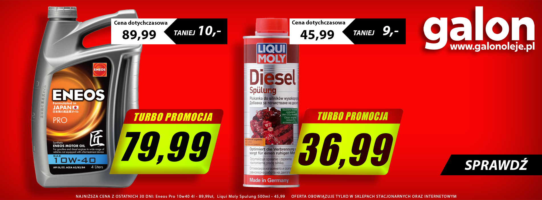 Promocja ENEOS PRO 10w40 4l oraz Liqui Moly Spulung 500ml